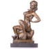 Erotikus női akt bronz szobor márványtalpon képe